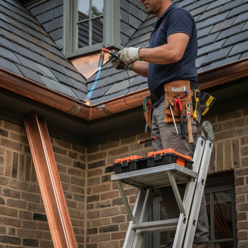 Copper Downspout Replacement in Mcdonough, GA
